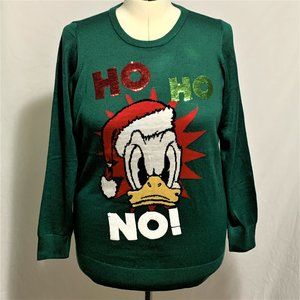 Torrid Sweater Christmas Disney Donald Duck Ho Ho No! Sequins Plus Size 5 28